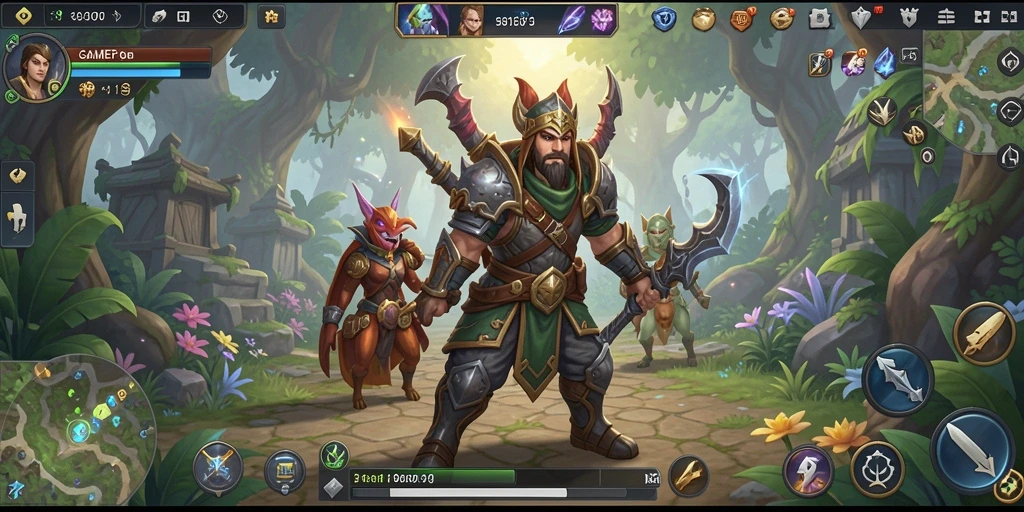 Tampilan gameplay GAMERP yang penuh aksi dalam dunia MMORPG.