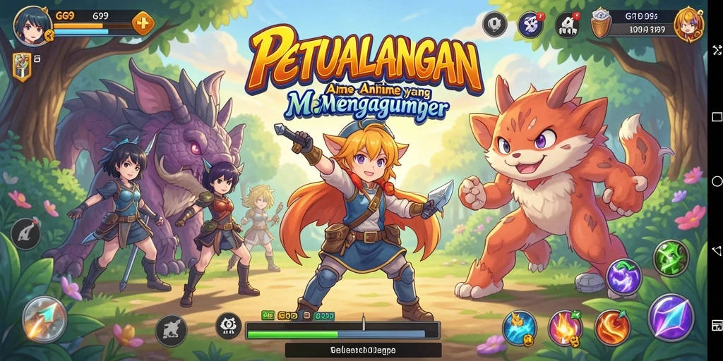 Tampilan gameplay menarik dari GG99 dengan karakter Anime yang menawan.