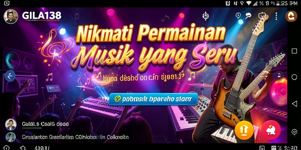 Tampilan antarmuka GILA138 yang menarik saat bermain musik.