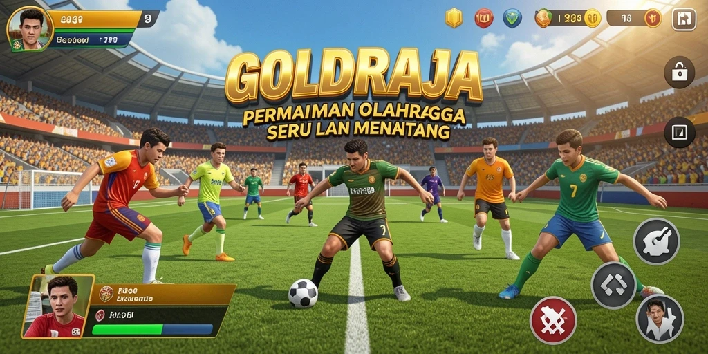 Tampilan menarik dari gameplay <strong>GOLDRAJA</strong> dengan aksi olahraga yang seru.