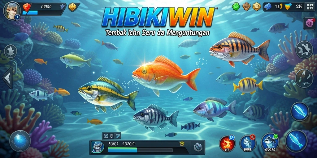 Tampilan seru gameplay Tembak Ikan HIBIKIWIN.