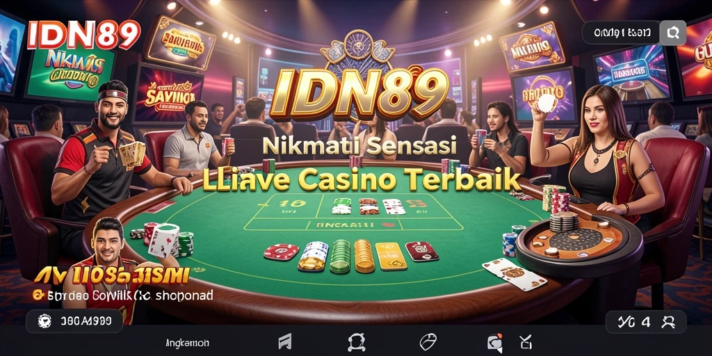 Screenshot menunjukkan dealer langsung berinteraksi dengan pemain di IDN89.