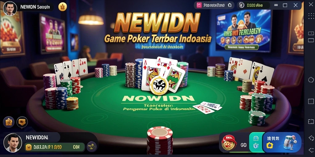 Tangkapan layar gameplay NEWIDN menunjukkan aksi Poker yang seru dan interaktif.