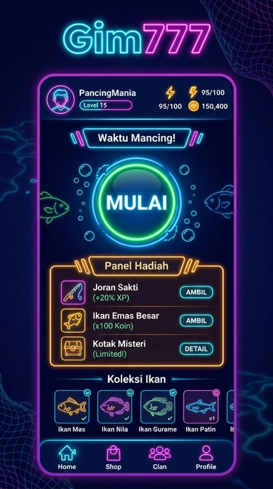 Screenshot dari halaman utama gim777 dengan berbagai aplikasi tersedia.
